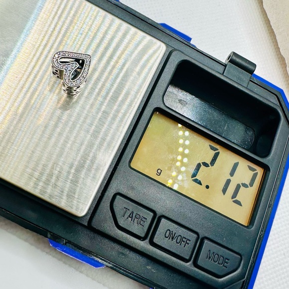 EUC Pandora 798692C01 Sterling Silver Sparkling Freehand Heart Charm w/ Clear CZ - Picture 16 of 16